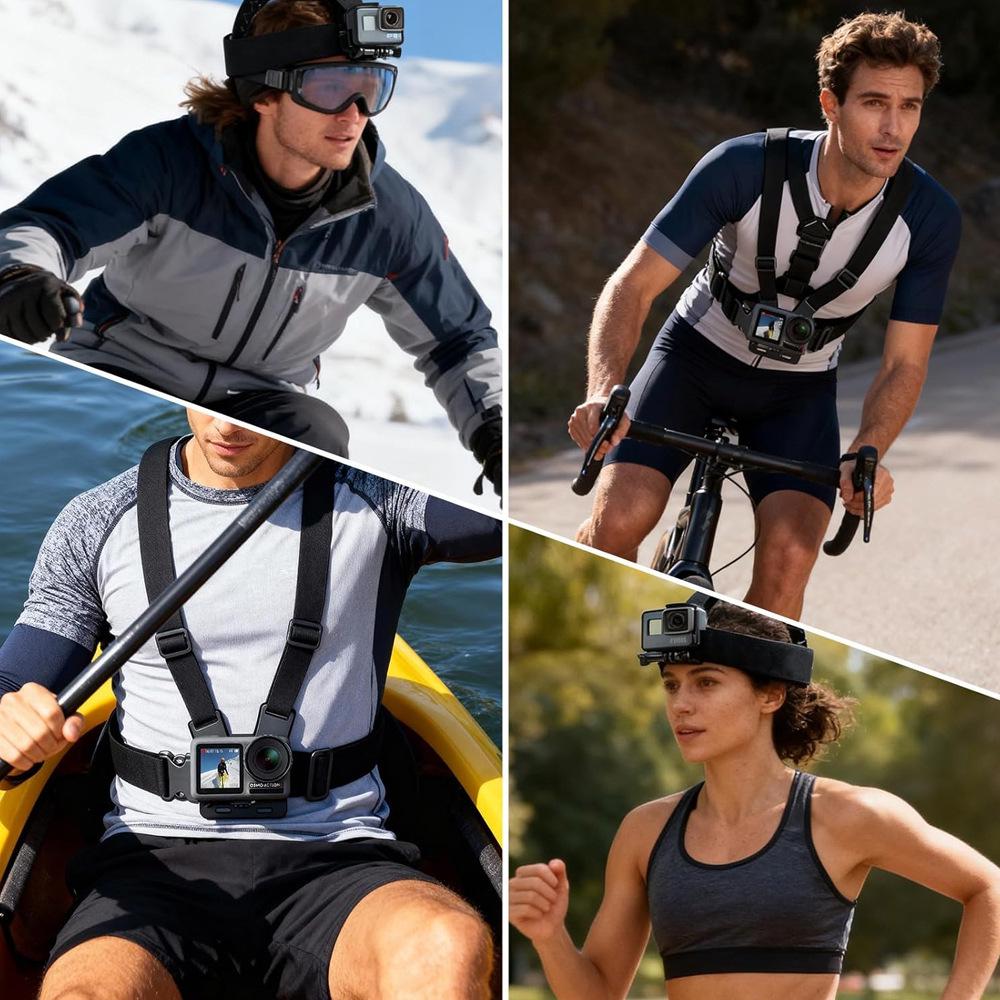 First-Person View Action Camera Chest Mount for Live Streaming and Cycling
