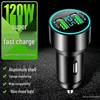 160W Multi-Port Car Charger with PD & Flash Charge, Digital Display, Metal Body - Compatible with Apple & Huawei