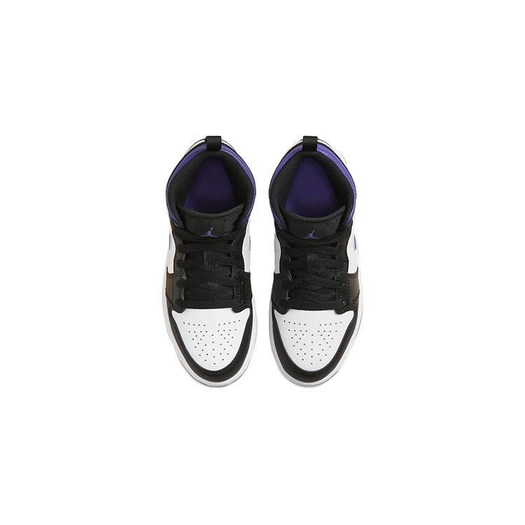 Air Jordan 1 PS Dark Iris Kinder-Sneakers Schwarz Weiß 640734-095