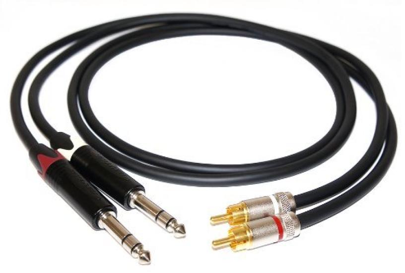 

MOGAMI [2534 Black] TRS Phone-RCA Pin 1.5m 2-Pair / NEUTRIK NP3XBAG & MOGAMI 7551 чорний