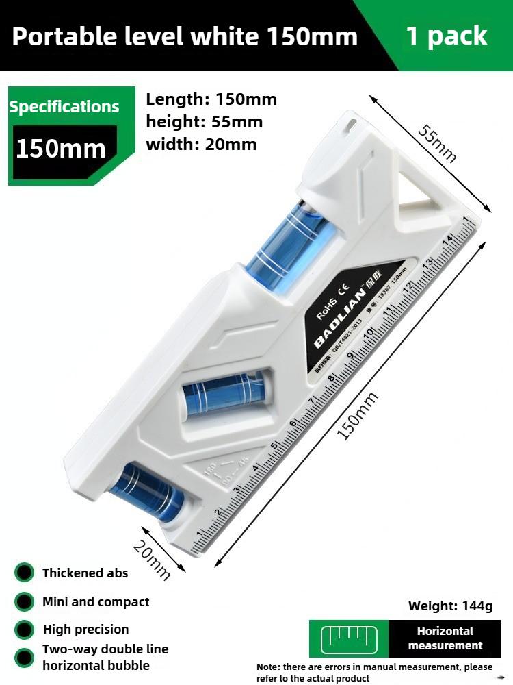 Mini Level Gauge High-precision Horizontal Vertical Measure Metric Ruler Protractor Home Portable Magnetic Pocket Level Gauge
