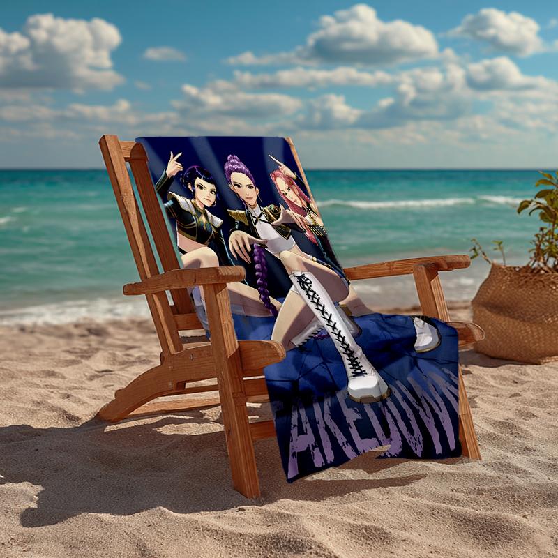 KPOP Hunter Fashion Beach Towel: Ideal for Summer Adventures Soft, absorbent and quick drying suitable for swimming and bathing