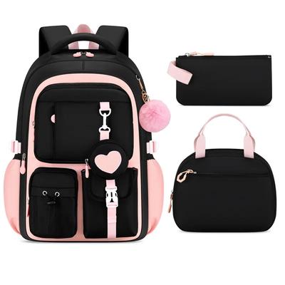 3 Stück/Set Mädchen Schulrucksack-Set Kinderrucksack mit Brotdose und Federmäppchen Teenager-Mädchen Buchtasche für Grund- und Mittelschule