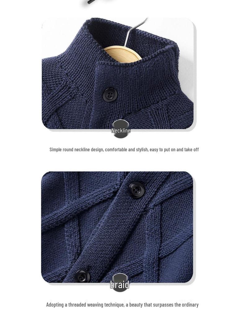 Dziecięcy dzianinowy sweter rozpinany z golfem - Ciepły i przytulny na jesień/zimę (Wiek 2-11)