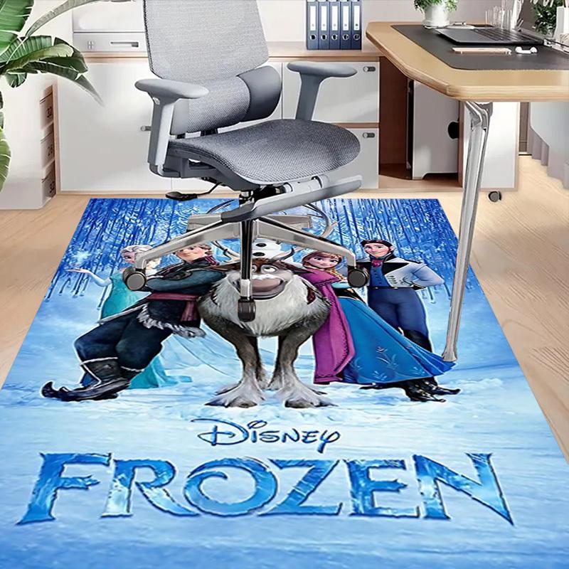 1pc Frozen Disney Home Office, Durable Polyester Floor Mat with Easy, Office Decor, Urban Style, Nonslip Backing, Highquality Fabric