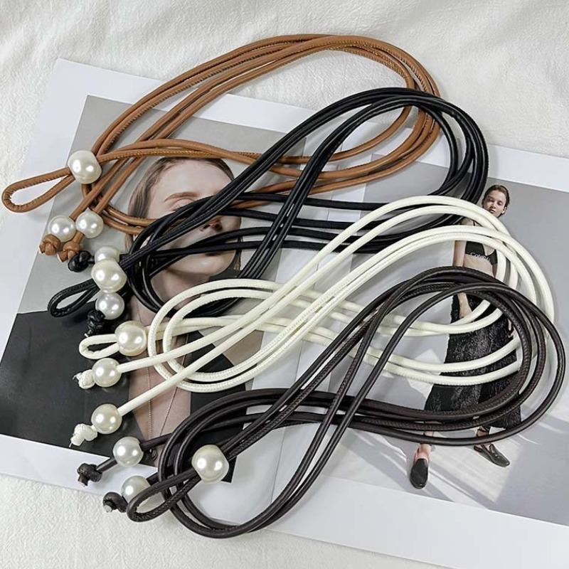 2025 New Female Waist Chain Thin Belt Simple Decoration Tie with Dress Long Waist Rope Knotted Vintage Dresses String Waistband