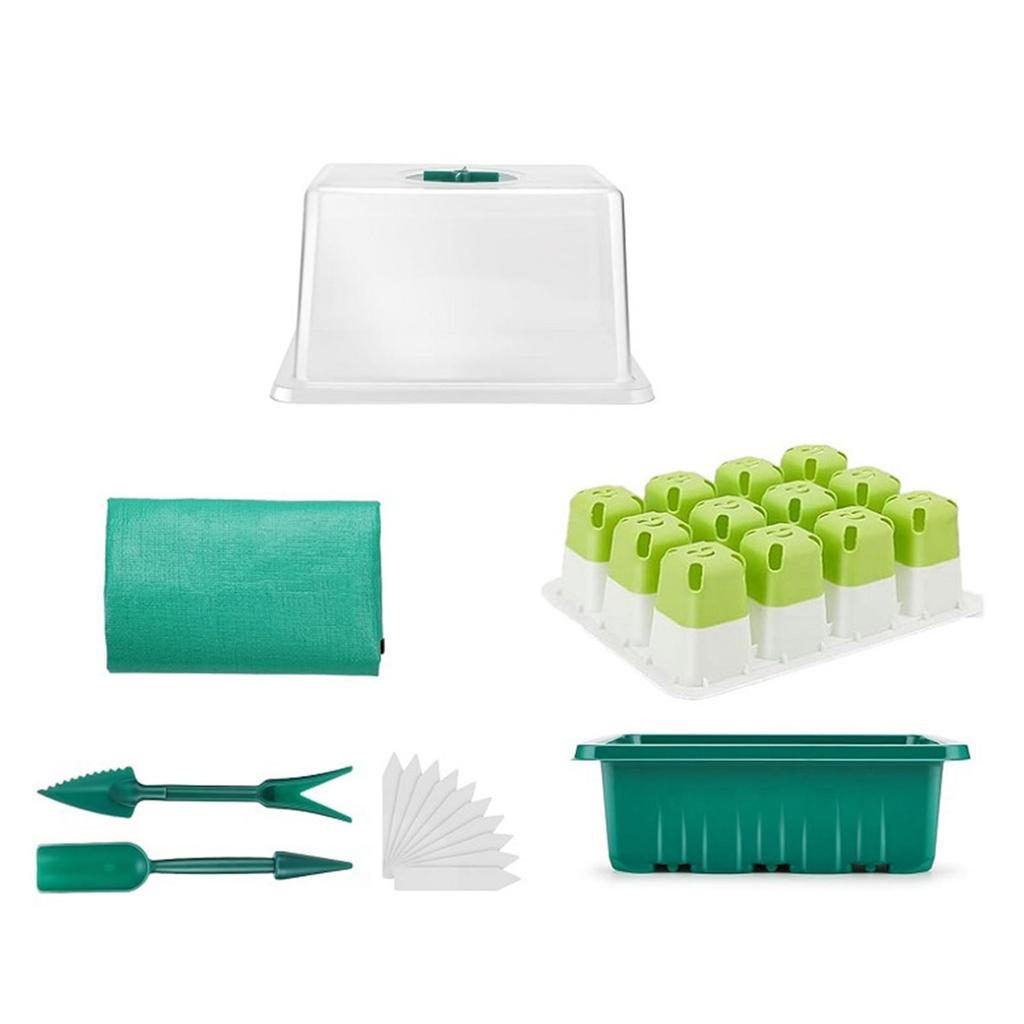 Seedling Tray Miniature Greenhouse Starter Kits for Indoor and Outdoor Planting Propagation Box with Clear Lid