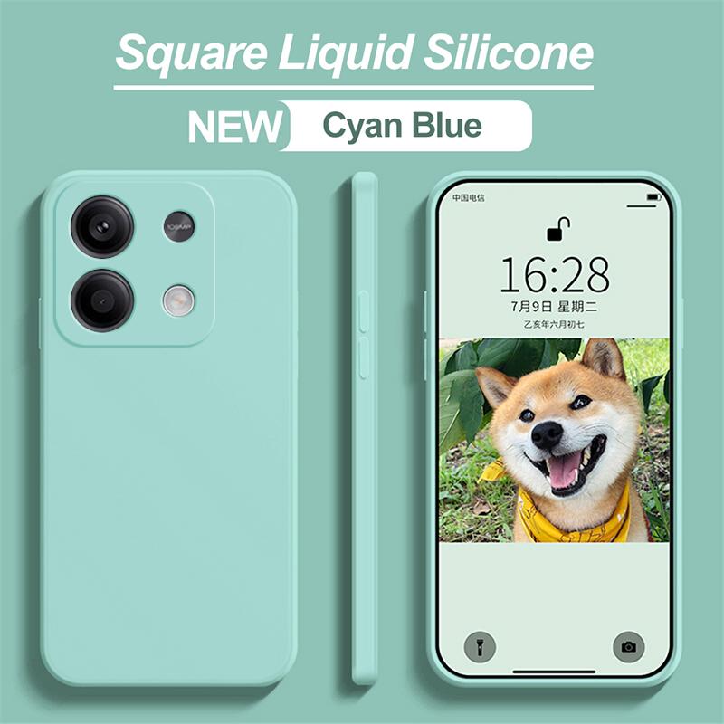 For Redmi Note 13 Case Square Liquid Silicone Soft TPU Cover For Xiaomi Redmi Note 13 Note13Pro Plus Redmi Note13 Pro 4G Phone Cases