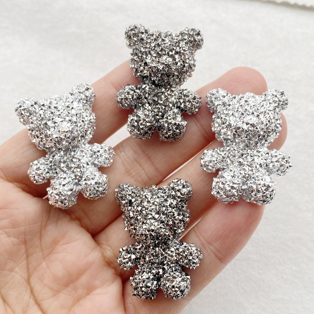 6Pcs New Cute Resin Cartoon Little Bear Flat Back Cabochon Scrapbook Kawaii Mobile Phone, DIY Embellishments Accessories