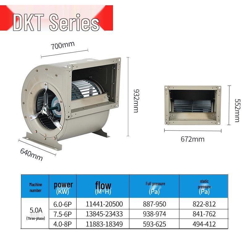 Jiuzhou Puhui DKT External Rotor Centrifugal Fan with Three-Speed Adjustable Multi-Blade for Air Conditioner Purification