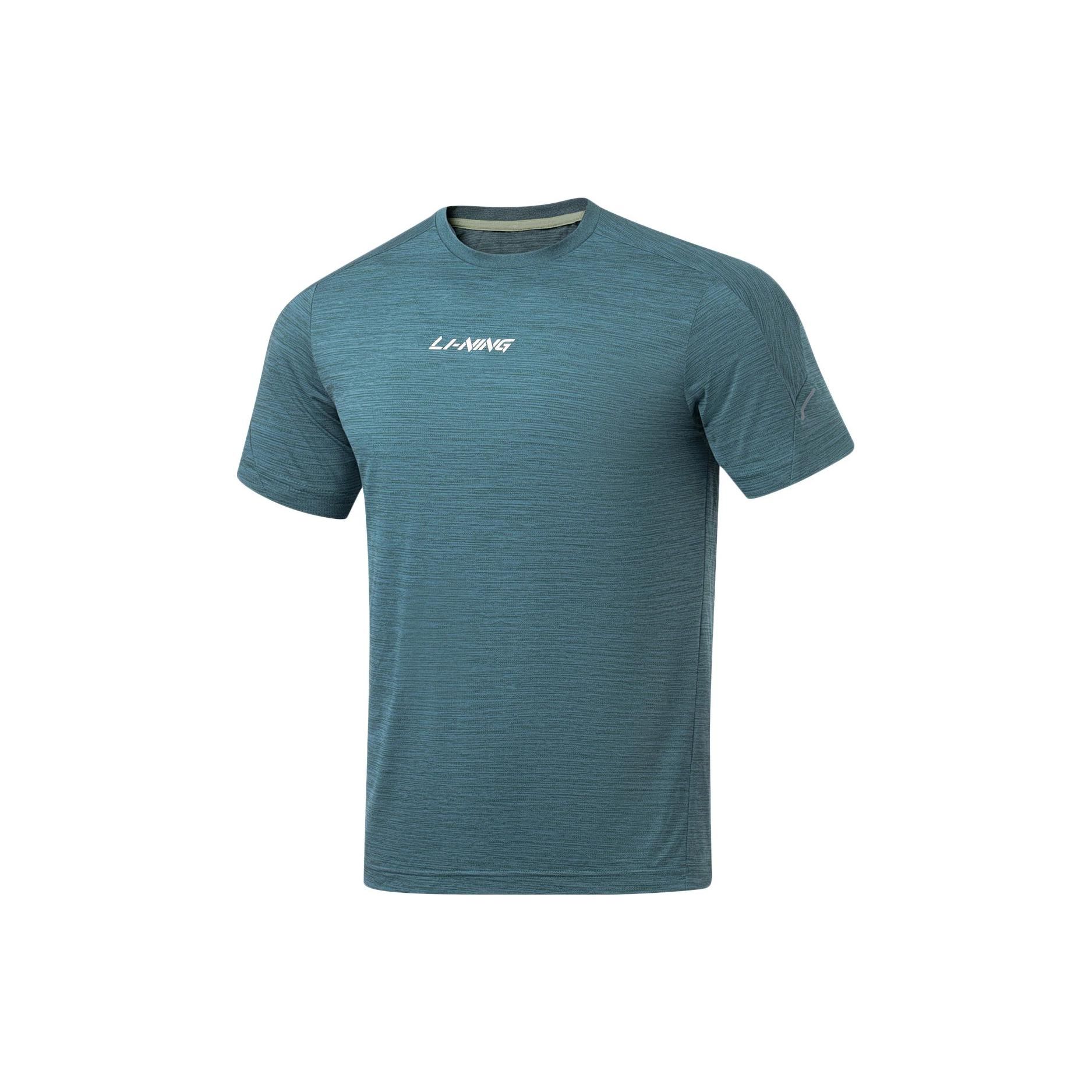 

Li-Ning Fitness Series Solid Color Round Neck Pullover Reflective Quick-Dry Short Sleeve T-Shirt Men Tops Wild-Duck-Green Flower-Gray ATST587-2 M