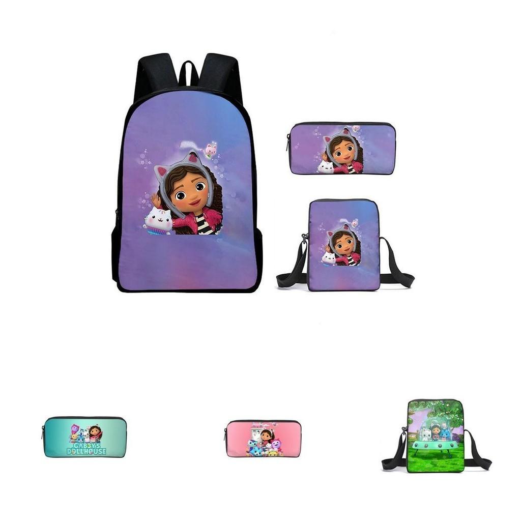 Gabby's Dollhouse Backpack Featuring Stylish Cartoon Design And Adjustable Shoulder Straps For Students