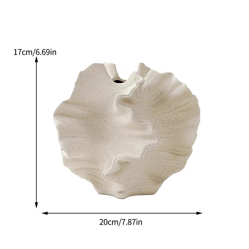 

Minimalist Mirage Ceramic Vase, Nordic Beige Coral Shape Ornament, Living Room Desktop Center Decoration, Modern Home Decor