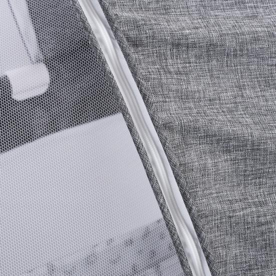Baby Bedside Crib, Bassinet with Large Curvature Cradle, Height Adjustable Bedside Bassinet, Movable Beside Bassinet with Mosquito Net (Grey)