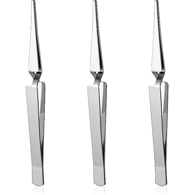 3 Pieces Tweezers for Crafting Reverse Tweezers Stainless Steel Cross Locking Tweezer for Crafting Electronics Jewelry Making Laboratory