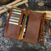 Crazy Horse Leather Retro Men's Long Wallet Head Layer Leather Wallet Head Layer Leather Embossed Long Wallet Multi Card Slot 3376