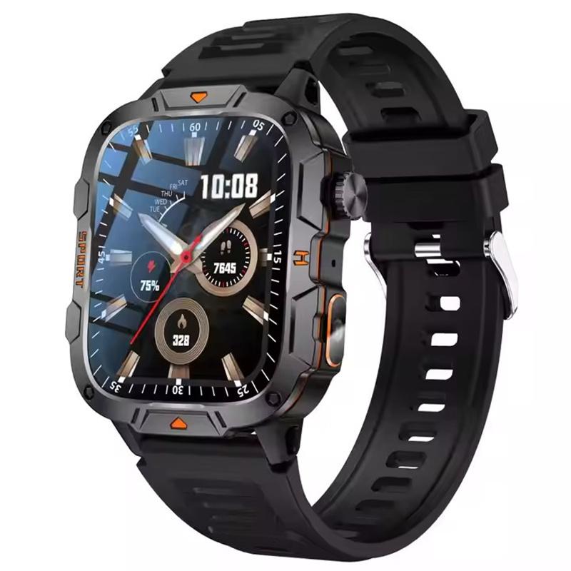 QX12 Smart Watch LED Flashlight 1.96inch Large Screen Bluetooth Calling AI Voice SOS Men Women Smartwatch Sports Fitness Tracker