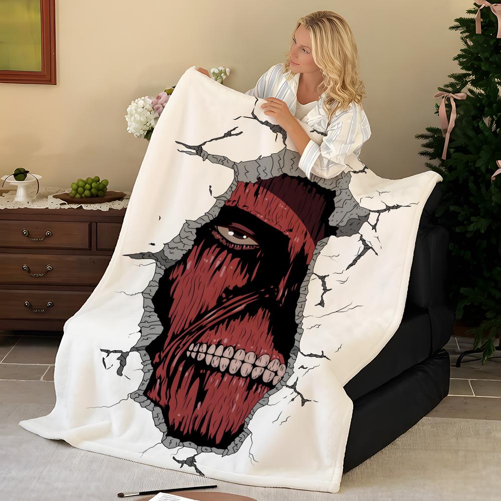Anime A-Attack o-on T-Titan Throw Flannel Blanket, Soft Warm, Durable & Washable cute Cool