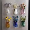 6Pcs DIY Magnetic Glass Vases Modern Hydroponic Plant Vase 3D Mini Vase Magnets  Kitchen Decor