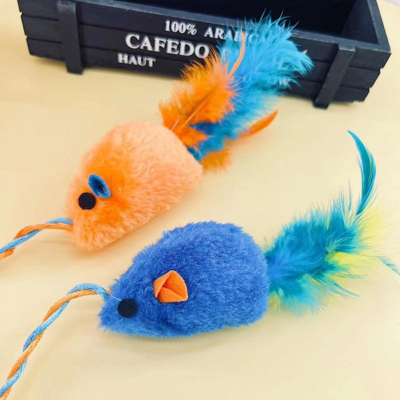 Giocattoli per Gatti, Palline Giocattolo Topo di Peluche, Campanellini di Plastica, Giocattoli Striduli, Accessori per Gatti, Giocattoli Interattivi per Animali Domestici