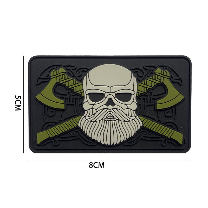 Viking Battle Axe Morale Patch - White/Gray/Yellow