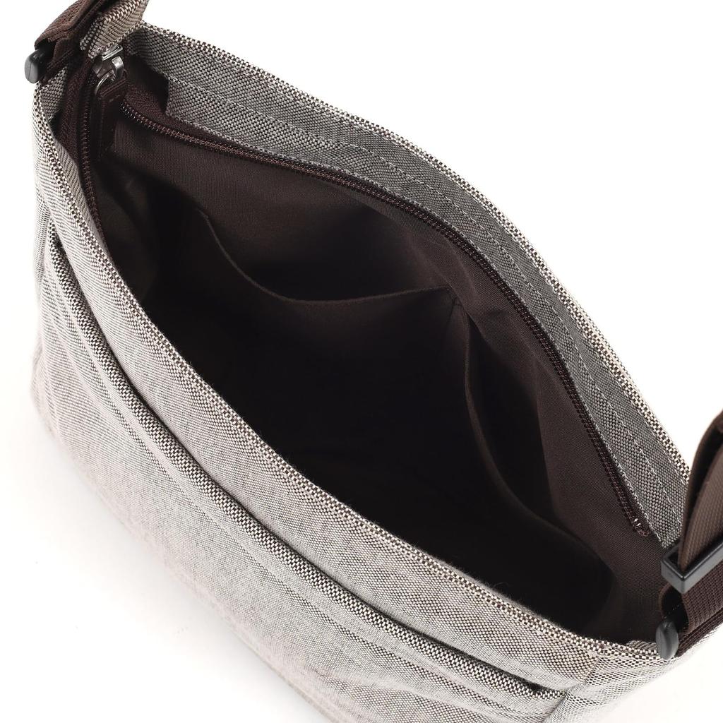 Chambray Fabric Crossbody Shoulder Bag Brown 60601 [Kitamura] R-0781 Women's [Brown]