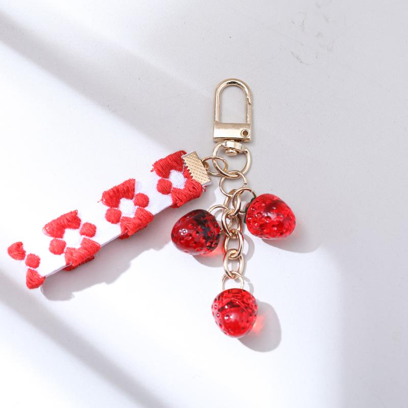 Strawberry Charm Transparent Keychain
