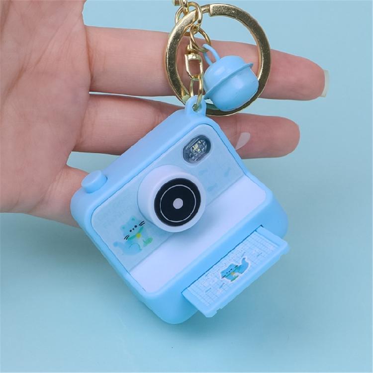 Imitation Camera Shape Keychain Decoration with Press Play Sound and Auto Glowing LED Nighttime Visibility Enhancer