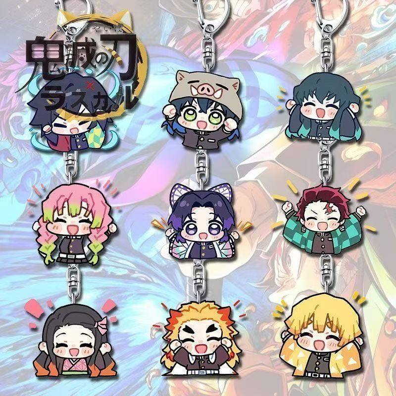 Demon Slayer Sleutelhanger Tanjiro Nezuko Mitsuri Tas Hanger Telefoonband Anime Cadeau Verzamelsleutelhanger 5.5cm