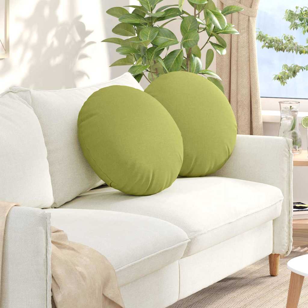 Seat Cushion Set 2 Pcs Light Green Ø50 X 19 Cm Fabric