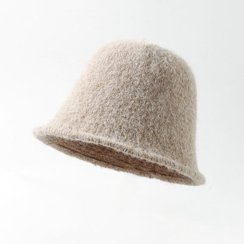 Women S Korean Style Solid Wool Winter Fisherman Hat