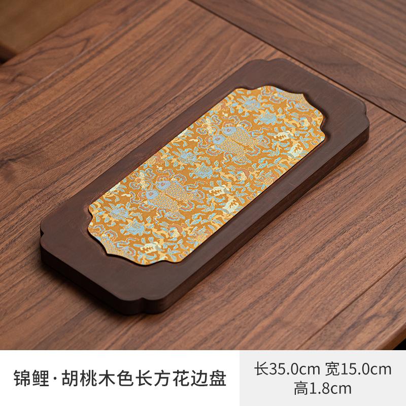 Koi Walnussfarbe Rechteckige Teeschale Japanische Küche Tisch Kaffee Aufbewahrungsplatte Tabletts für Gastgewerbe Geschirr für Geschenk