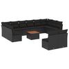 Vidaxl 13-Cz. Garden Furniture Set, Cushions, Black, Rattan PE