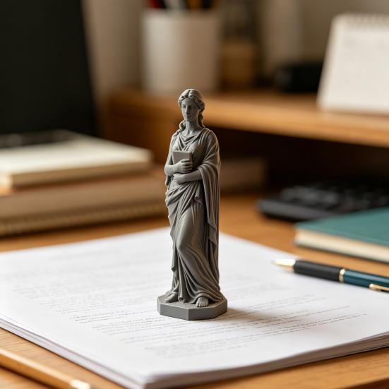 3D Printed Goddess Figurine Greek Mythology Holding Book Sculpture for Living Room Home Desk Shelf Decor