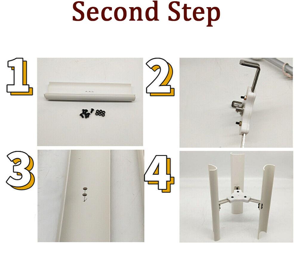 12V Veterný generátor s vertikálnou osou 3 lopatky biely výukový model permanentný magnet veterný mlyn nabíjací kit