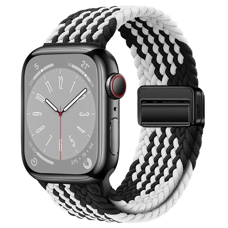 Nylon Strap For Apple Watch 44mm 45mm 49mm 42mm 38mm 40mm 41mm Watchband Bracelet for iWatch Series Ultra 9 8 7 6 5 4 SE 3 Band