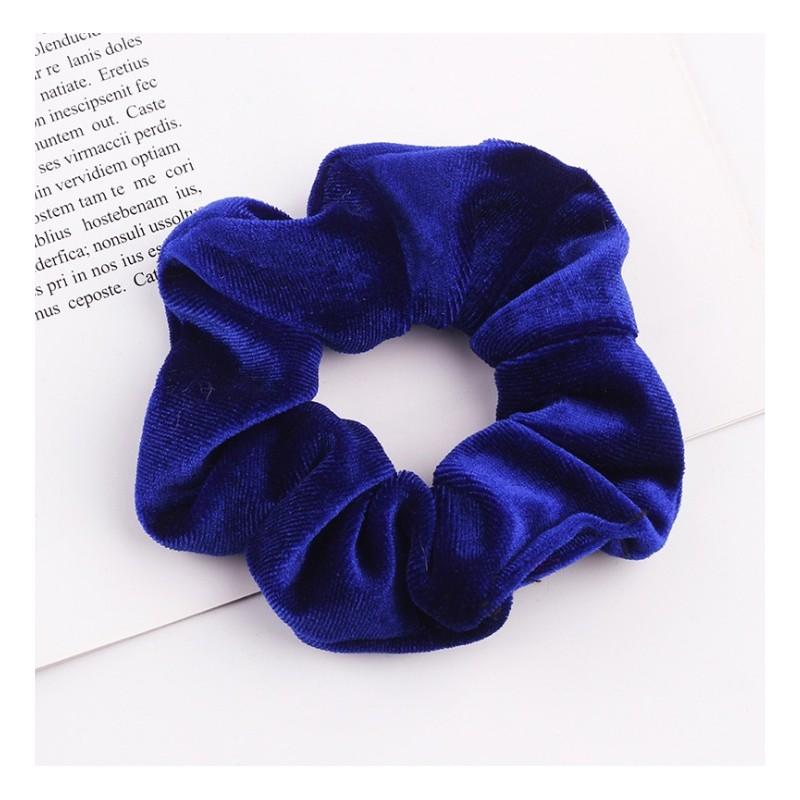 Gumka Do Włosów Frotka Kobaltowa Scrunchie Miękka Materiałowa Dla Kobiet