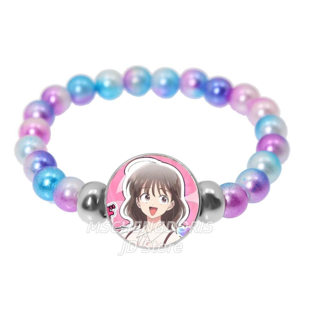 Tamon-kun Ima Docchi Anime Bracelet Fukuhara Tamon Anime Glass Cabochon Handmade Colorful Beads Bracelet Jewelry Charm Fans Gift