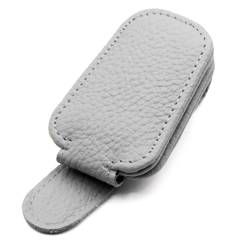 Car Sunglasses Holder Sun Visor Sunglasses Clip Cowhide Glasses Case Mount Ticket Card Clip Car Interior Accessories