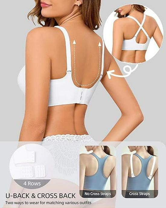 Reggiseno Senza Ferretto Senza Cuciture Taglie Forti: Comodo, Bello, Anti-Caduta, Design con Bustino Raccolto