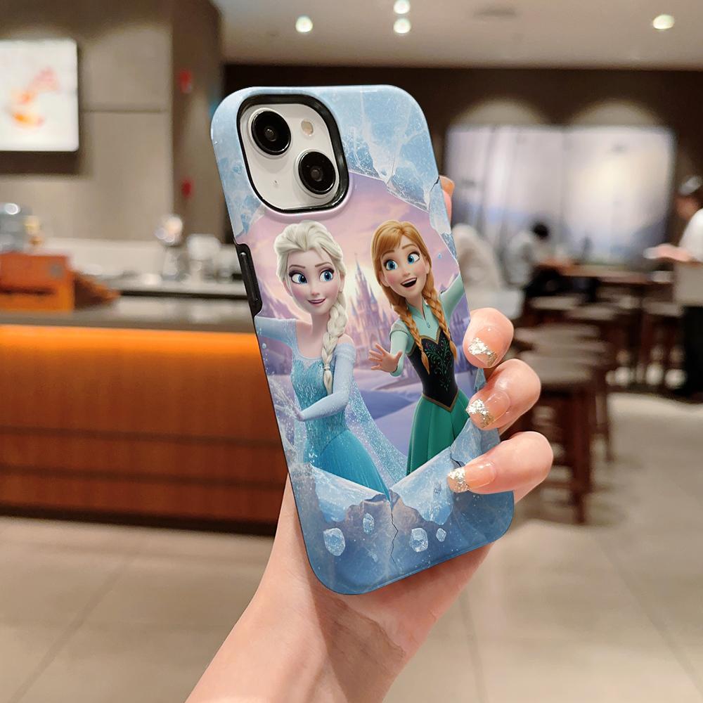 Frozen Elsa Double Layer Phone Case, Compatible with iPhone X/SE/7/8/11/12/13/14/15/16/17 Pro Max Plus