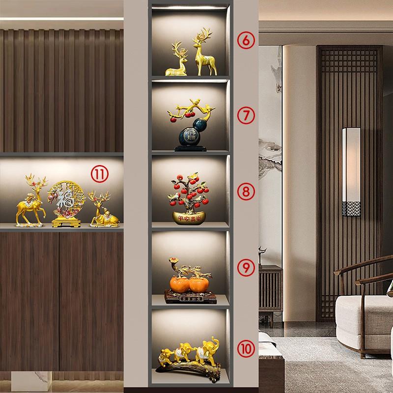 Elegant Chinese-Inspired Resin Decorative Figurines Living Room TV Cabinet Shelf Display Home Decor Gift