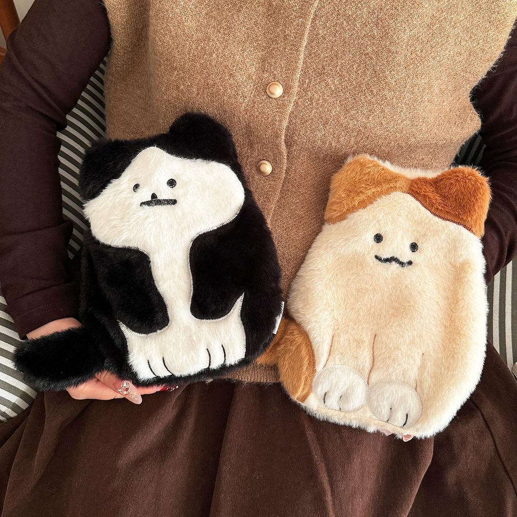 Cute Cat Hot Water Bottle, Thickened Explosion-Proof Small Hand Warmer, Water-Filled Hot Compress Hand Warmer for Girls