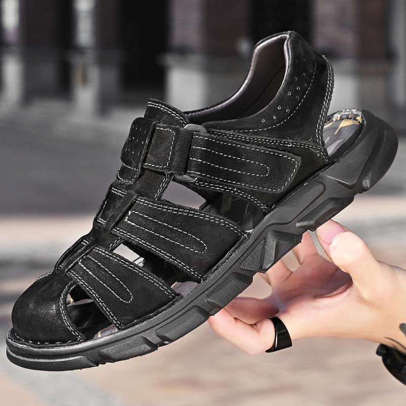 Classic Men Sandals Summer Genuine Leather Sandals For Men Outdoor Casual Luxury Sandal Retro Men Gladiator Shoes Big Size 38 -48