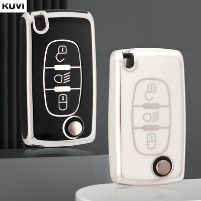 Tpu Flip Remote Car Key Case Cover For Citroen C2 C3 C4 C5 C6 Xsara Berlingo For Peugeot 207 307 308 407 607 807 Protector Fob