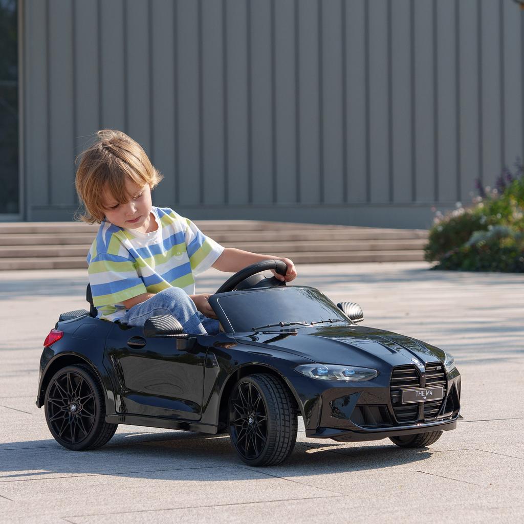 BMW M4 Electric Ride-On Car for Children, 12V, Dual Motor, Black