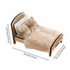 Dollhouse Bed Wooden Miniature Sturdy for Children