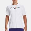 Under Armour Letter Print Crew Neck Pullover T-Shirt Men Tops White 1361710-100