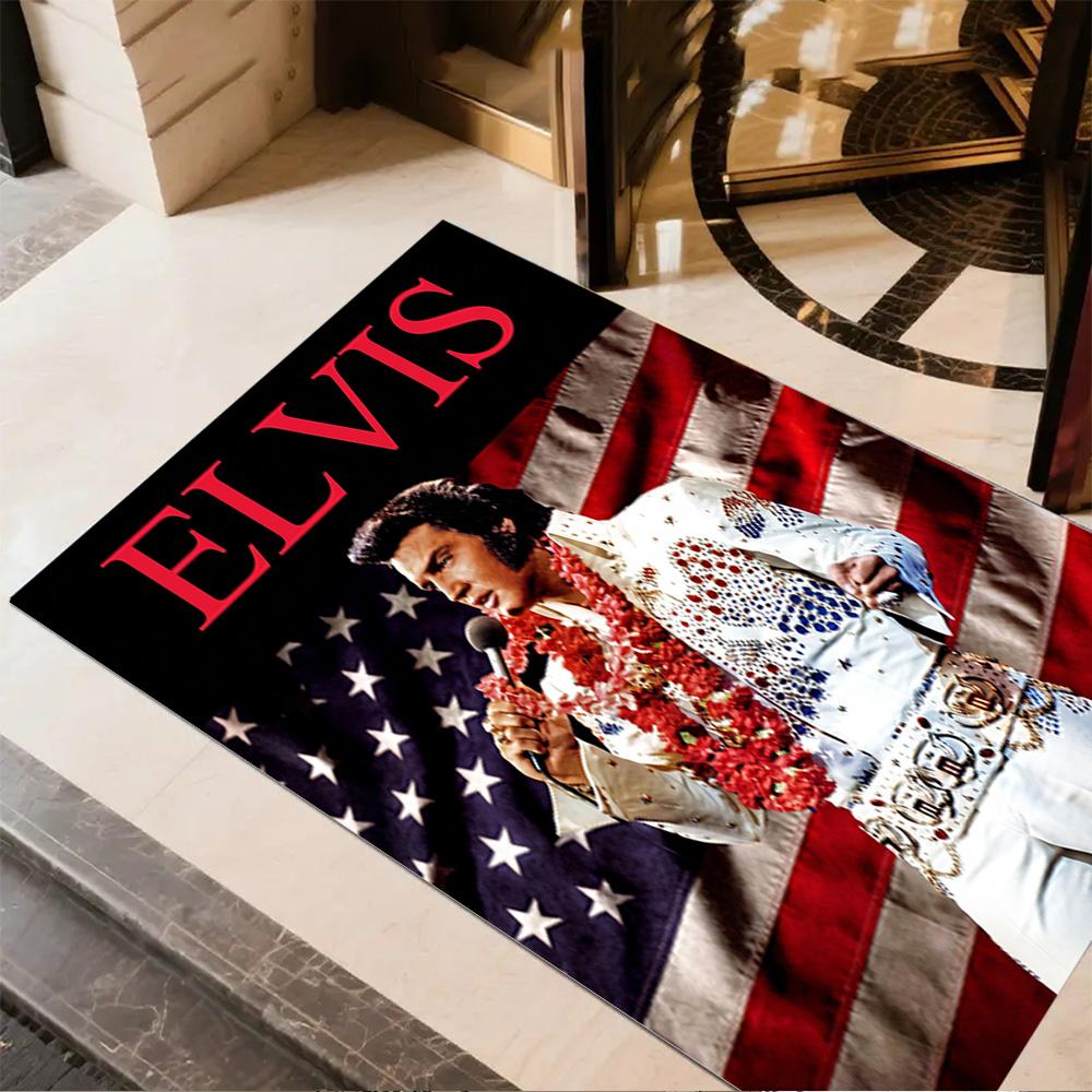 Elvis Presley: Rock Roll Floor Mat Suitable for Outdoor Hallway Dining Room Kitchen Anti-slip Rug Office home decor Gift for Festivals