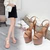 Fashion Fish Mouth Sandals Shiny Transparent 20CM Sexy Pole Dance High Heels Catwalk Nightclub Shoes Sandals Women